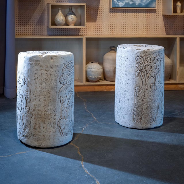 Chinese Engraved Textile Printing Stone, C. 1850 For Sale - Image 9 of 9