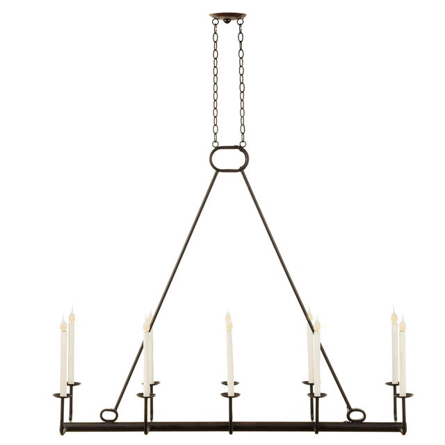 Modern Elongated Round Bar Chandelier by Lowcountry Originals For Sale - Image 3 of 3