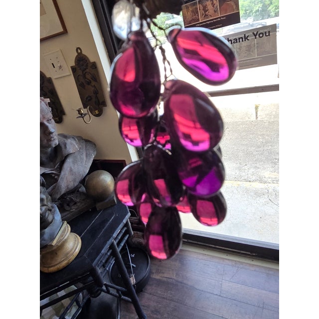 Four Antique Purple Glass Grape Clusters For Sale In San Antonio - Image 6 of 12