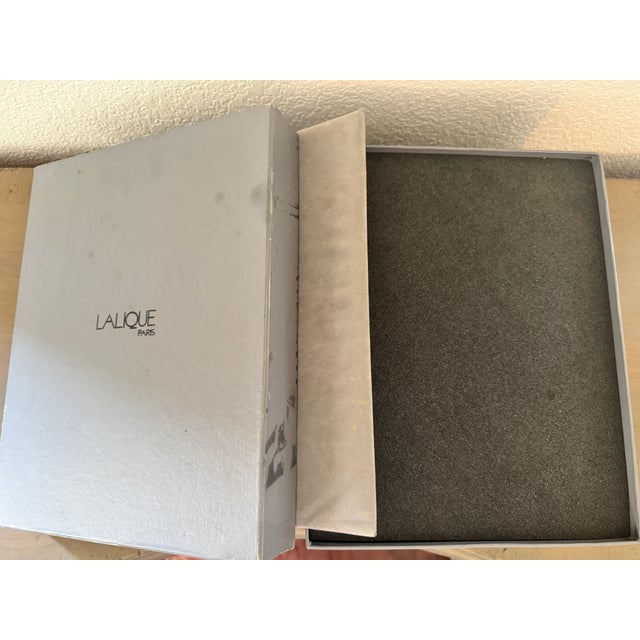 Glass 1950s Lalique "Ange" Crystal Champagne Flutes with Original Lalique Paris Presentation Box - a Pair For Sale - Image 7 of 7