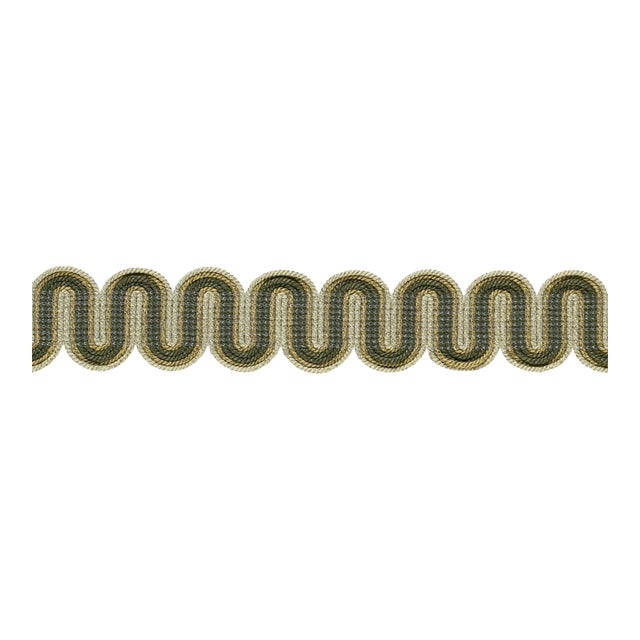 Sample - Schumacher Winding River Tape Trim in Green For Sale