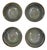 Vietnamese Dual-Glaze Stoneware Ceramic Rice Bowls With Spiral Motif -Set of 4 For Sale