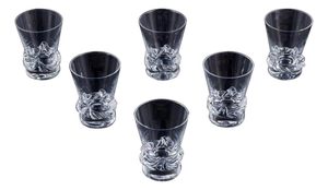 Large Vodka Glasses in Clear Mouth-Blown Glass from Daum, France, 1960s, Set of 6