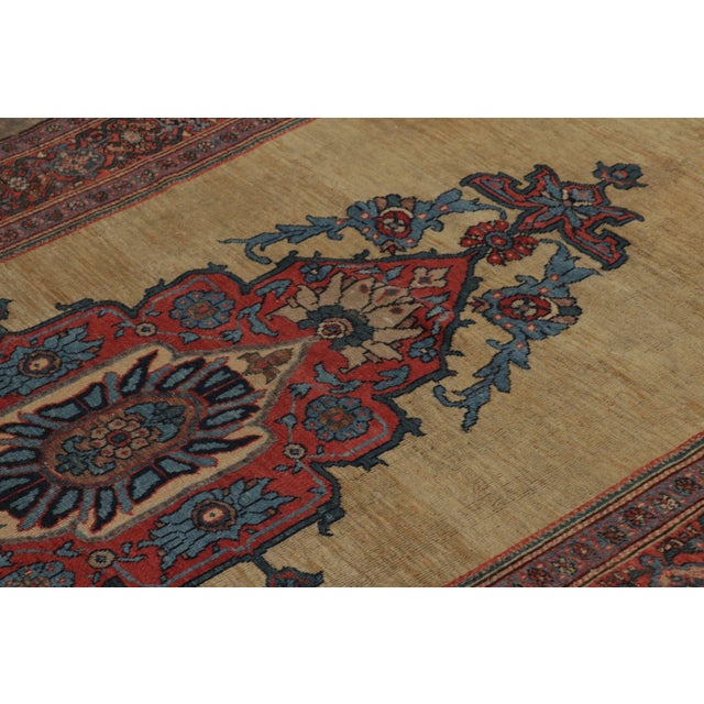 Hand-knotted in wool circa 1900-1920, this 5x9 antique Persian Farahan rug joins Rug & Kilim's Antique collection. The...