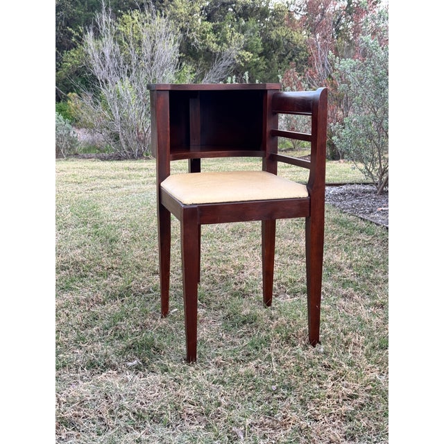 1950s Vintage Mid Century Gossip Bench Telephone Table For Sale - Image 5 of 9