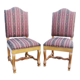 Italian Style Upholstered Side Chairs by Andre Originals-a Pair For Sale