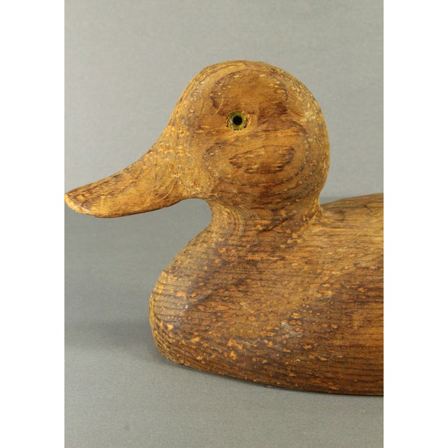 Mid-Century Modern Early 20th Century Carved Wood Duck Decoy, S. Laity Woodcarvers Lancaster, Pennsylvania For Sale - Image 3 of 17