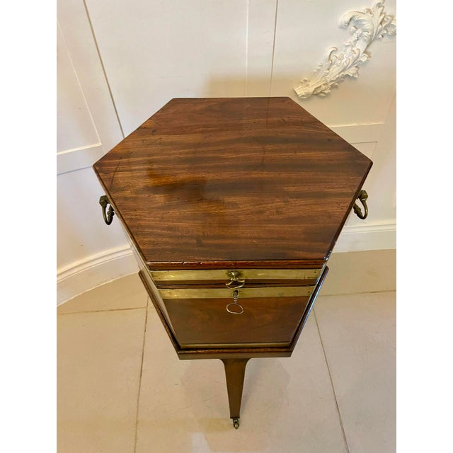 Antique George III Mahogany Wine Cooler or Lamp Table on Stand, 1790 For Sale - Image 6 of 14