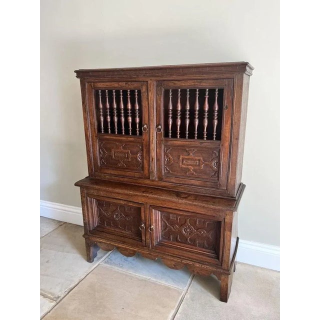 Wood 19th Century Antique Oak Food Cupboard, 1820 For Sale - Image 7 of 9