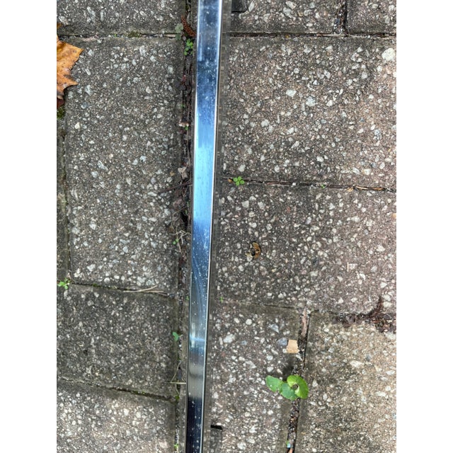 1960s Vintage Milo Baughman Style Metal and Glass Side Table For Sale - Image 9 of 10