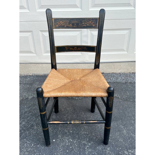 Antique Hand Painted Hitchcock Style Rush Seat Accent Chair Chairish