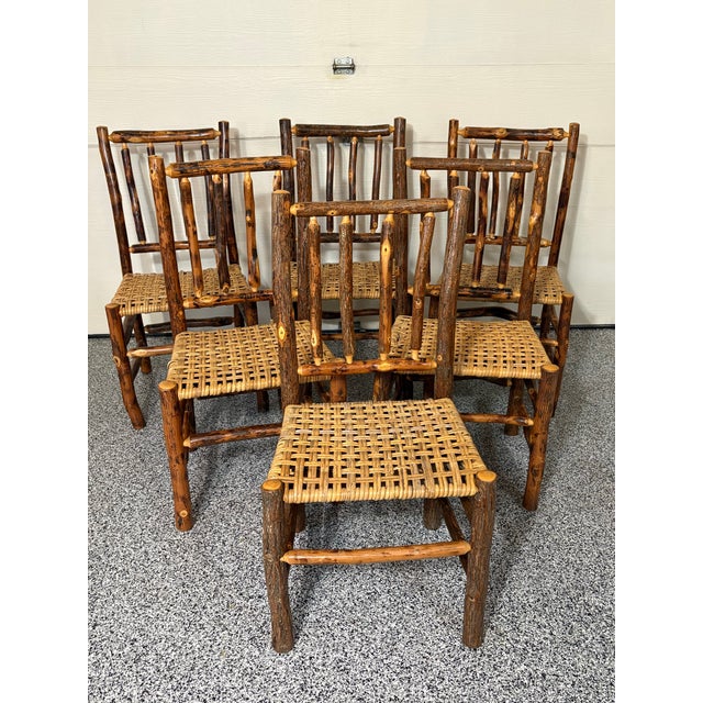 Early 20th Century Rustic Hicckory Spindle-Back Dining Chairs - Set of 6 For Sale - Image 9 of 9