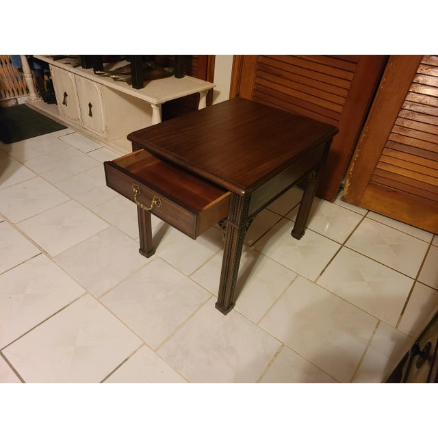 Brown Vintage Chippendale Style Aston Court by Henredon Side Table For Sale - Image 8 of 13