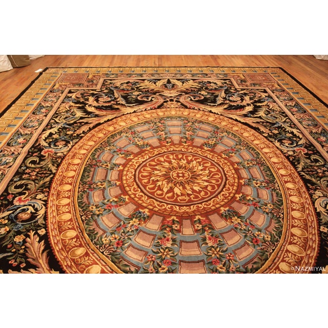 Nazmiyal Collection Vintage Savonnerie Style Rug For Sale In New York - Image 6 of 6