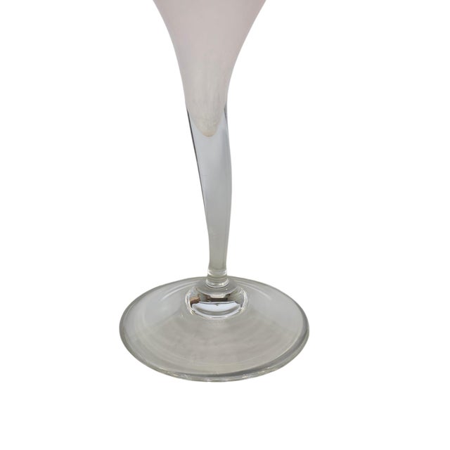 1980s Large Pink and White Murano Glass Calla Lily Vase by Vito, 1984 For Sale - Image 5 of 12