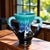 Antique stoneware vase (amphora) with a flamed glaze. Beautiful colors ranging from turquoise to indigo, with white froth....