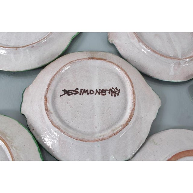 Mid-Century Glazed Ceramic Fish Plates from from De Simone, Italy, 1960s, Set of 7 For Sale - Image 10 of 12