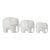 1960s Mid-Century Modern Handmade Ivory and Gold Glazed Porcelain Elephant Set - 3 Pieces For Sale