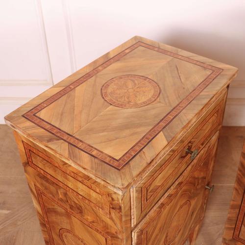 Italian Walnut and Marquetry Bedside Cabinets For Sale - Image 16 of 18