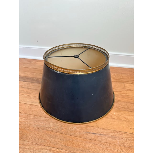 Vintage French Empire Tole Metal Lampshade for Bouillotte Lamp For Sale - Image 6 of 7