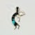 Contemporary Vintage Calvin Begay Contemporary Southwestern Navajo Sterling, Blue Opal & Jet Dancing Horn Player Pendant For Sale - Image 3 of 11