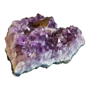 Purple Amethyst Crystal Cluster Slab Calcite Hematite Spike