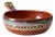 Mid 20th Century Mexican Pottery Hand-Painted Terracotta Handled Serving Dish For Sale