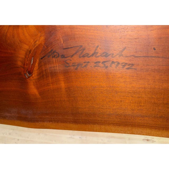 Mira Nakashima Late 20th Century Mira Nakashima 'Conoid' Walnut Desk Signed For Sale - Image 4 of 14
