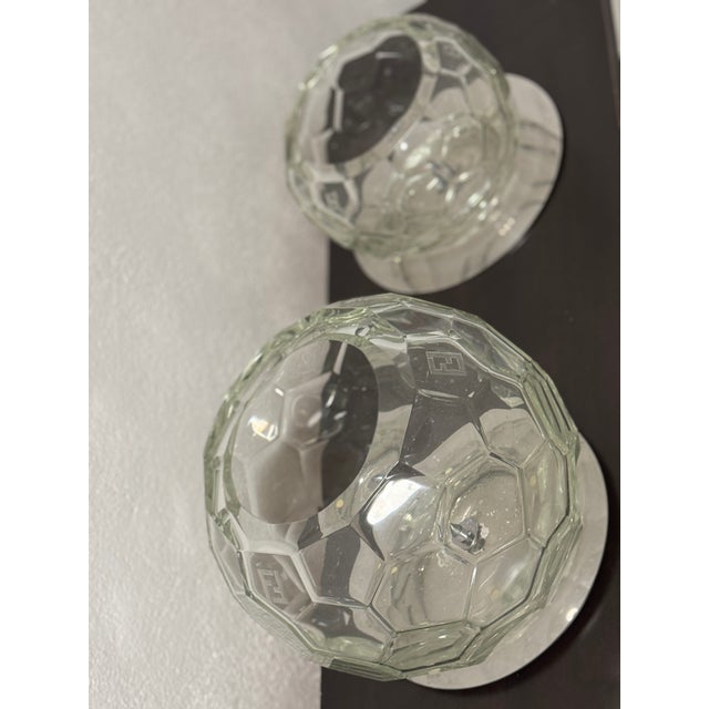 2010s Fendi Casa Crystal Glass Vases – Designer Home Decor – Set of 2 For Sale - Image 5 of 8