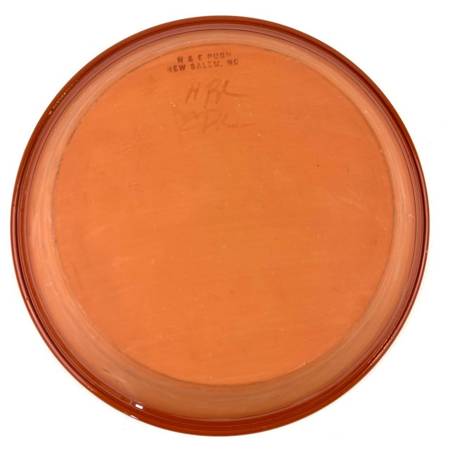 1990s 1996 Vintage Hand Thrown H & E Pugh Redware Bowl Signed Southwestern Style Art Pottery For Sale - Image 5 of 9