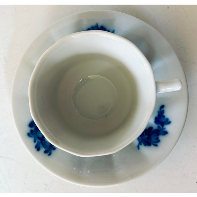 1960s Royal Copenhagen Blue Flower Demitasse Cup and Saucer For Sale - Image 5 of 10