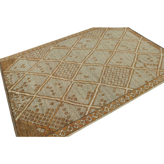 Rug & Kilim Rug & Kilim’s Moroccan Style Rug in Rust with Beige and Gray - 10'x14' For Sale - Image 4 of 7