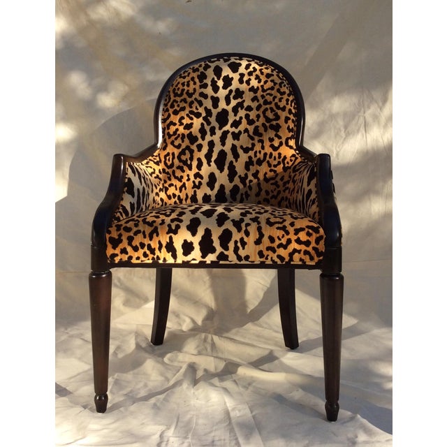 Velvet Animal Print Accent Chair | Chairish