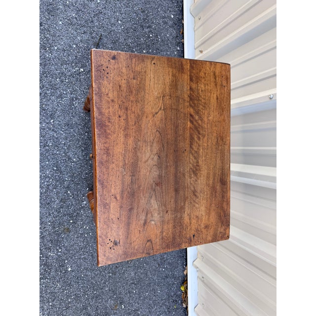 Wood 19th Century French Two Drawer Side Table For Sale - Image 7 of 11