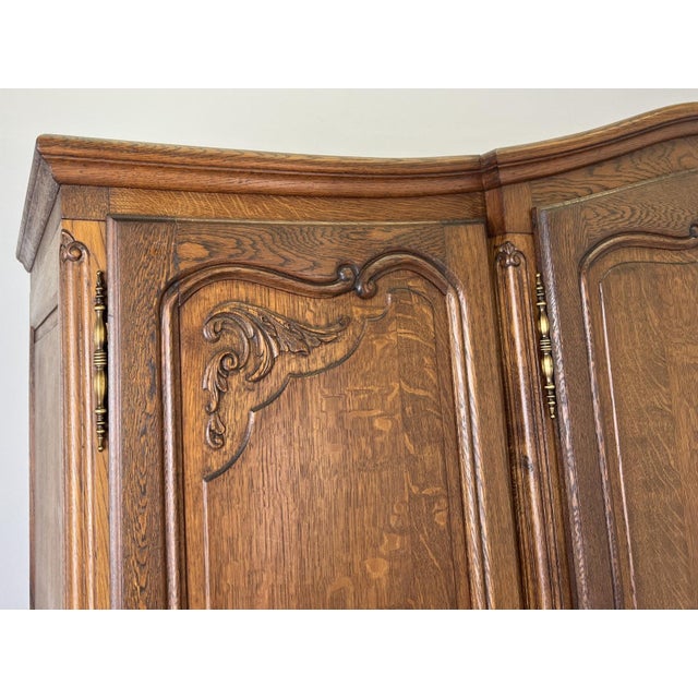 Vintage French Louis XVI Style Wardrobe in Oak For Sale - Image 4 of 13