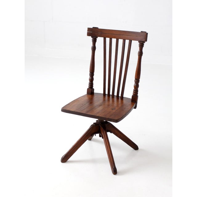 Victorian Antique Victorian Children's Swivel Desk Chair For Sale - Image 3 of 18