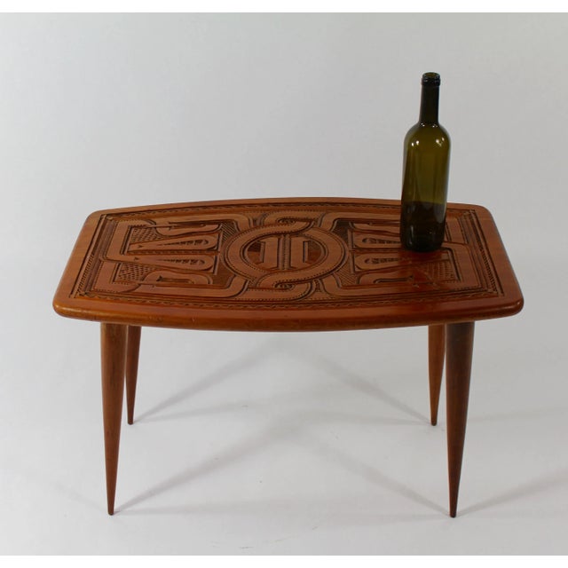 Hand-Carved Mahogany Occasional Table or Coffee Table For Sale - Image 4 of 5