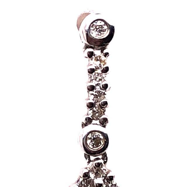 2010s 14 Karat White Gold Free Style Diamond Drop / Dangle Earrings For Sale - Image 5 of 9