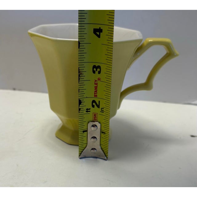Mid 20th Century Interpace “Independence” Ironstone Octoganal Avocado Yellow Cups - Set of Six For Sale - Image 10 of 10