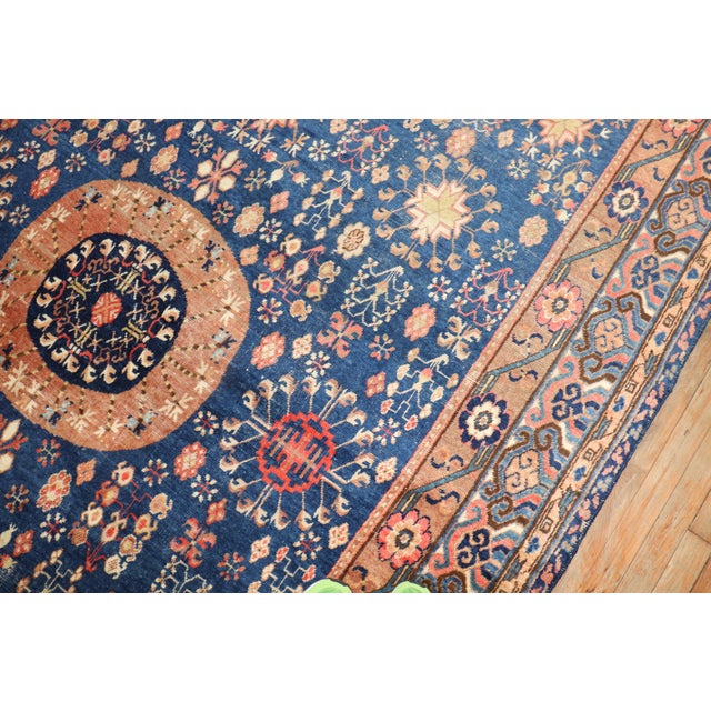 Blue 20th Century Khotan Antique Gallery Rug - 6'10" x 13'2" For Sale In New York - Image 6 of 8