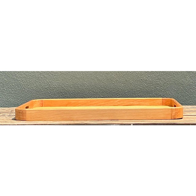 Wood Vintage Postmodern XL Rectangular Wood Tray For Sale - Image 7 of 12
