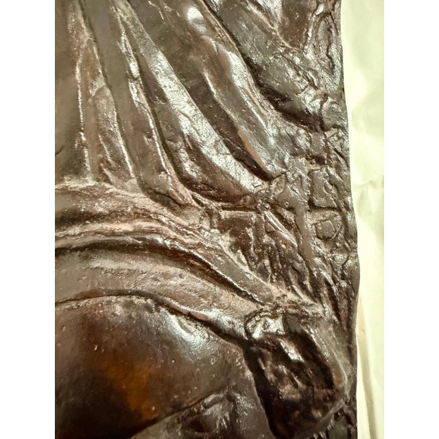 Chocolate Leonard Baskin, Bronze Sculpture Wall Relief Judaica Jewish Matriarchs Modernist Leonard Baskin, 1998 For Sale - Image 8 of 16