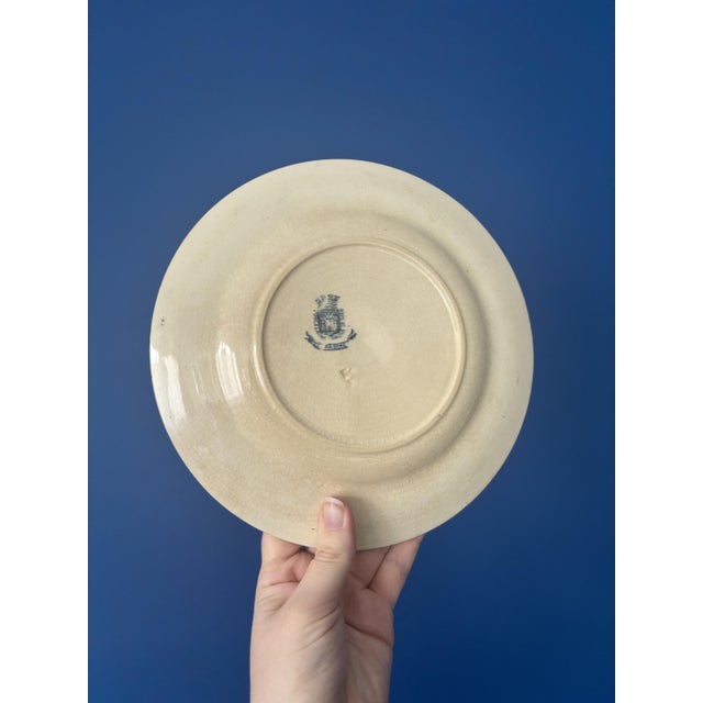Vintage Dessert Plates with Chardon Pattern from Gien, 1940s, Set of 6 For Sale - Image 3 of 10