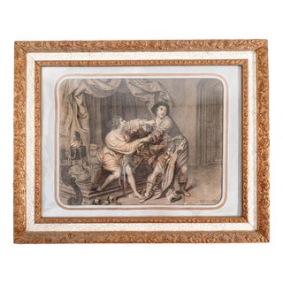 P. Rossi, Joseph Tempted by Potiphar's Wife, Charcoal on Paper, 1880 For Sale