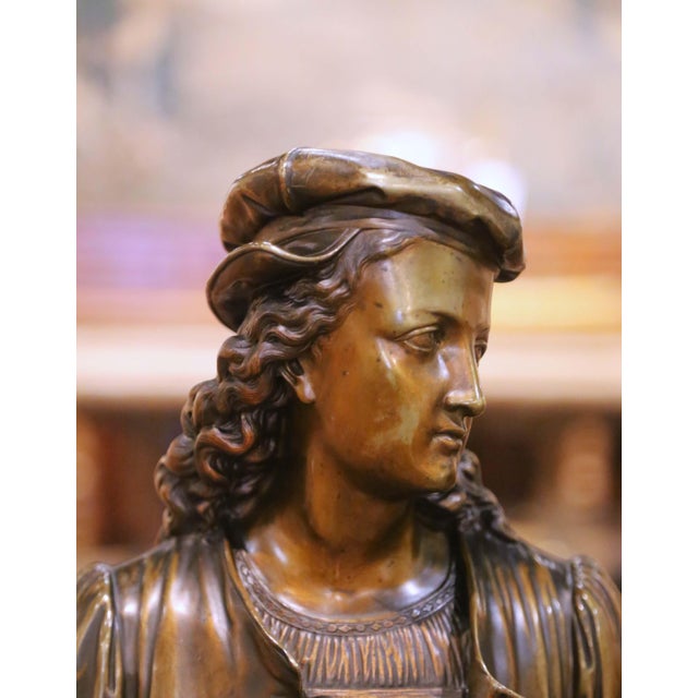Late 19th Century 19th Century French Renaissance Revival Bronze Bust by Alexandre Duchoiselle For Sale - Image 5 of 10
