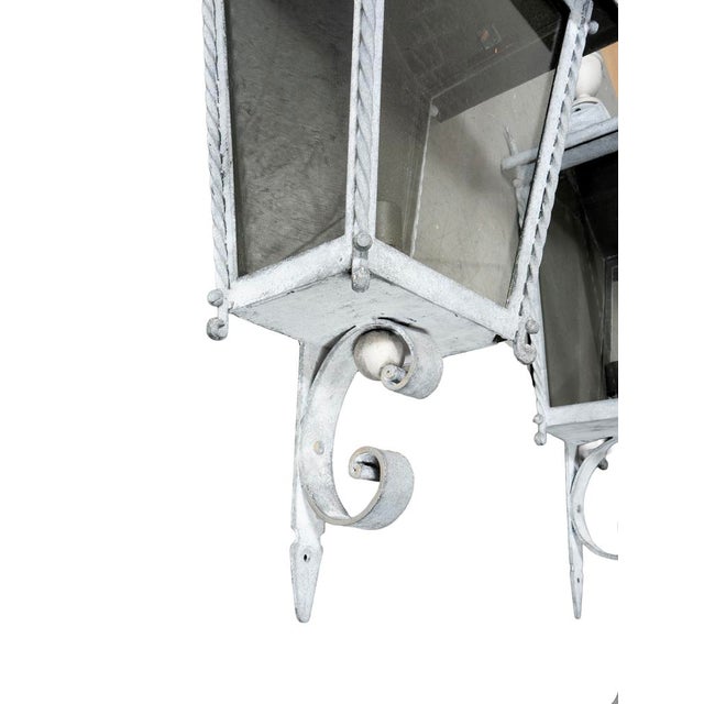 1950s Pair of Classical Style Exterior Wall Lanterns For Sale - Image 5 of 6