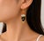 Elegant 18K gold enamel drop earrings featuring black coral in an Americana-inspired design. Estate piece weighing 3...