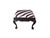 Queen Anne 19th Century Queen Anne Style Carved Bench in Burchell Zebra Hide For Sale - Image 3 of 9