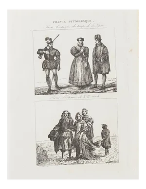 Paris Costumes - Lithograph - 19th-Century