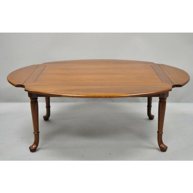 Vintage Queen Anne Statton Trutype Solid Cherry Wood Drop Leaf Coffee